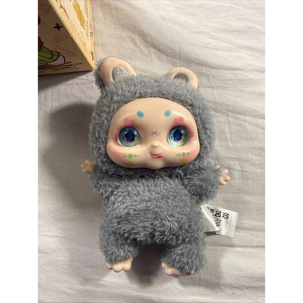 KIMMON Mimon Blind Box Plush Figure Gray Pre-Owned Naughty Mimon Bear Suit